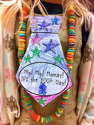 More 100th Day of School Ideas - The necklace and tie! 100th Day Ideas, 100s Chart, 100 Días De Clases, 100 Day Activities, 100th Day Of School Ideas, 100th Day Activities, 100th Day Of School Activities, 100th Day Of School Crafts, 100s Day