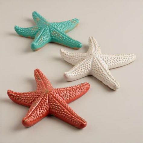 Ceramic Starfish, Starfish Craft, Nautical Bathroom, Ocean Room, Nautical Bathroom Decor, Kids Clay, Sculpture Art Clay, Stella Marina, Seven Seas