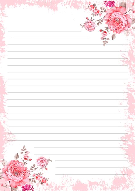 Printing Free Printable Stationery Paper, Flower Stationary, Printable Paper Patterns, Letter Writing Template, Stationary Printable, Printable Lined Paper, Writing Template, Writing Paper Printable Stationery, Free Printable Stationery