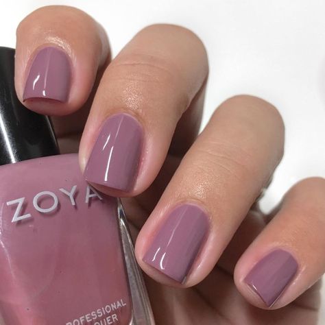 Neutral Nail Polish, Neutral Nail, Mauve Nails, Acrylic Nail Set, Zoya Nail Polish, Dusty Purple, Neutral Nails, Heart Nails, Classy Nails