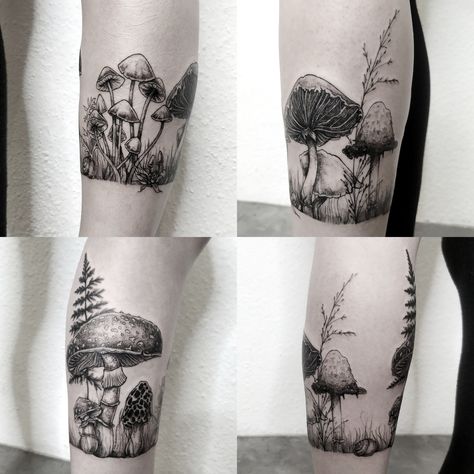 Pixie Tattoo, Cuff Tattoo, Shin Tattoo, Fern Tattoo, Wrap Tattoo, Armband Tattoos, Ankle Tattoos For Women, Anklet Tattoos, Mushroom Tattoos