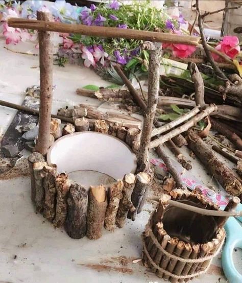 Garden Houses Ideas, Tre Kunst, Fairy Garden Doors, Garden Kids, Fairy Garden Kit, Fairy Garden Furniture, Garden Houses, Fairy House Diy, Fairy Garden Crafts