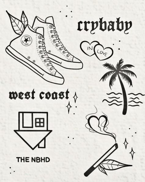 Cage The Elephant Tattoo Ideas, The Nbhd Tattoo Ideas, The Neighborhood Tattoo Ideas, The Neighbourhood Tattoo Ideas, The Neighbourhood Drawing, Nbhd Tattoo, The Nbhd Tattoo, The Neighborhood Tattoo, Music Flash Tattoos