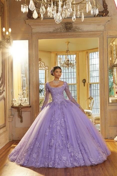 Net Ball Gown, 18th Dress, Purple Quince Dress, Vestido Color Lila, Long Sleeve Quinceanera Dresses, Lavender Quinceanera Dresses, Purple Ball Gown, Quince Dresses Purple, Purple Quince