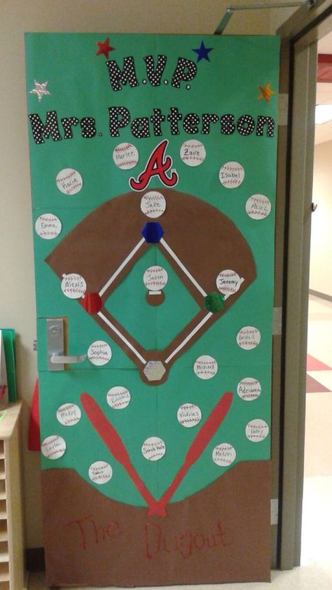 Found on Bing from www.pinterest.com Classroom Door Decorating, Teacher Door Decorations, Teacher Appreciation Doors, Sports Theme Classroom, Sports Classroom, School Door Decorations, Teacher Door, Teacher Doors, School Doors