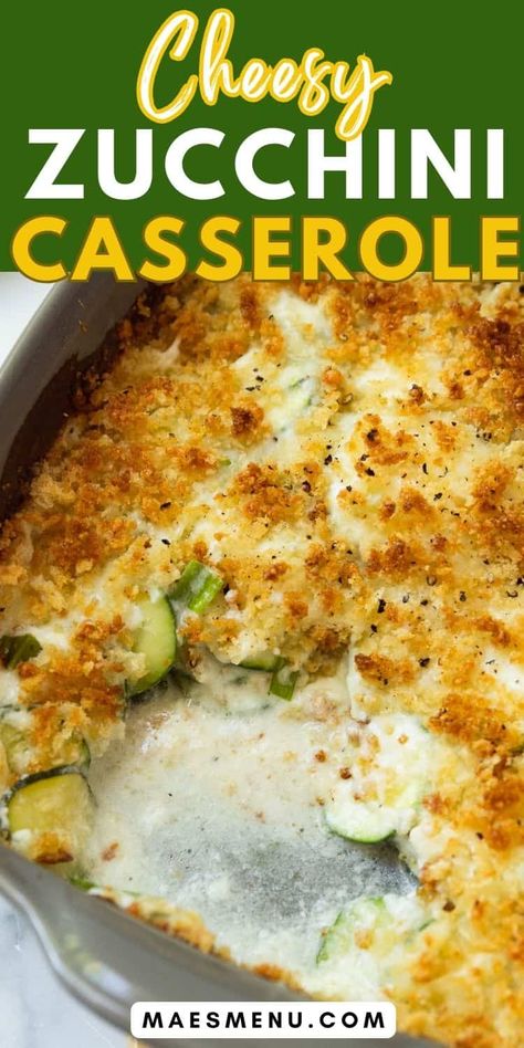 Looking for great zucchini dinner recipes to make the most of your late summer harvest? Check out this cheesy zucchini casserole recipe! With a white cheddar sauce, garlic, green onions, and a parmesan panko topping, there's nothing not to love about this delicious zucchini side dish recipe. All this to your list of must-try zucchini recipes today! #zucchini #zucchinidinnerrecipes #zucchinicasserole Baking Zucchini Recipes, Zucchini Sides Easy, Zucchini Casserole Recipes Healthy, Dinner Recipes With Zucchini, Zucchini Dinners, Zucchini Sides, Zucchini Recipes Dinner, Zuchinis Recipe Dinner, Zucchini Casseroles