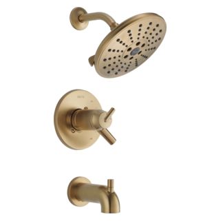 Shower Assembly Components | Delta Faucet Delta Trinsic Champagne Bronze, Delta Trinsic, Brass Shower, Tub Spout, Delta Faucets, Tub Shower, Champagne Bronze, Bathroom Redo, Tub And Shower Faucets