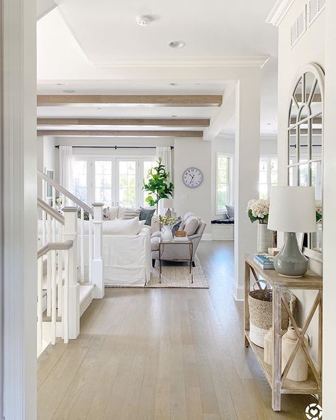 Life On Cedar Lane, Hamptons House, Hamptons Style, A Living Room, Wood Flooring, Pretty House, Decoration Design, Future House, White Walls