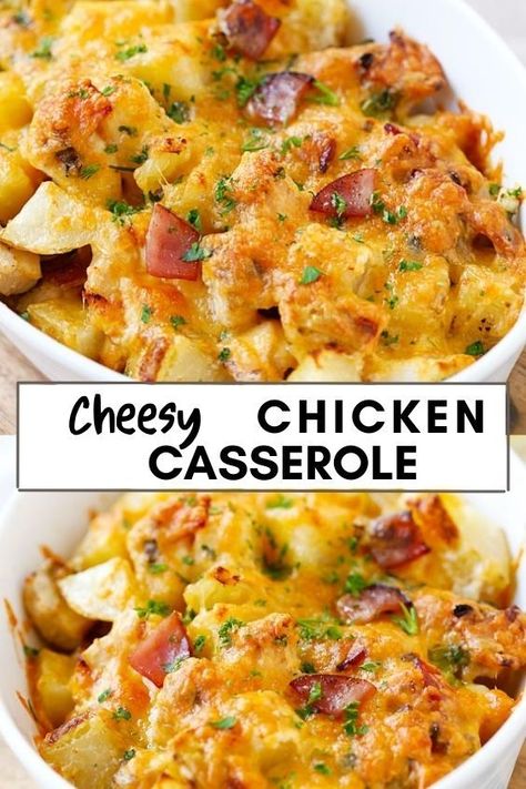 Chicken Casserole With Potatoes, Casserole With Potatoes, Cheese Casserole Recipes, Bacon Potato Casserole, Chicken Breast Casserole Recipes, Chicken Breast Casserole, Best Casserole Recipes, Cheesy Chicken Recipes, Best Casserole