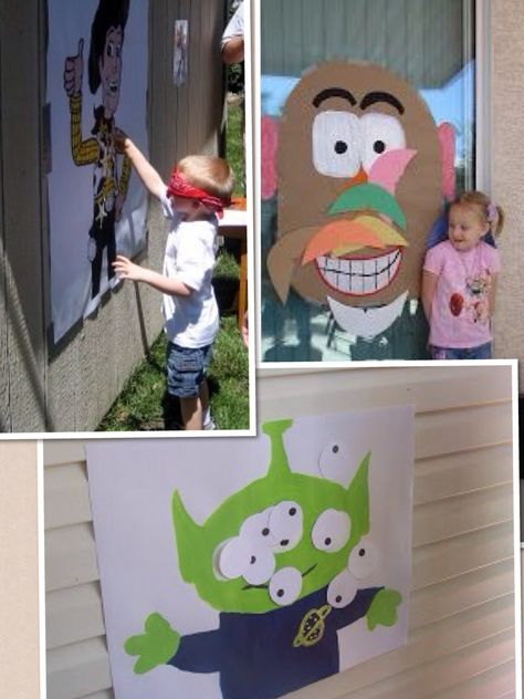 pin it games for a toy story birthday party Toy Story Bo Peep Birthday Party Ideas, Buzz Lightyear Birthday Party Games, Toy Story Games Ideas For Kids, Toy Story Birthday Party Games, Toy Story Birthday Games, Toy Story Party Games, Toys Story Birthday, Disney Party Games, Toy Story Game