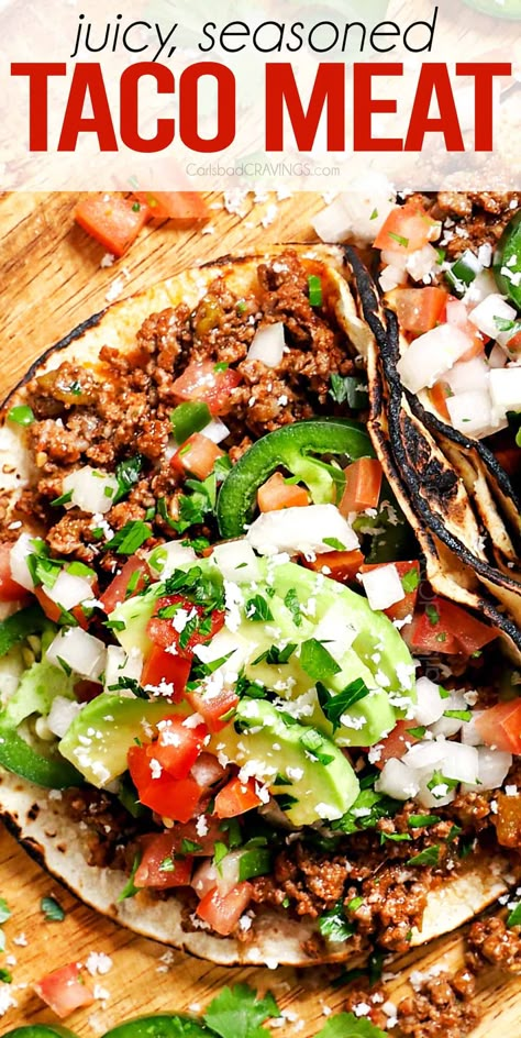 Homemade Taco Meat Recipe Homemade Taco Meat, Taco Ground Beef, Best Taco Meat, Best Taco Meat Recipe, 30 Minute Meals Chicken, Taco Meat Recipe, Avocado Corn Salsa, Taco Meat Recipes, Canning Sweet Corn