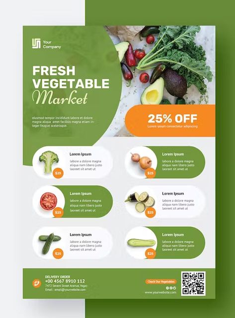 Vegetable Market Flyer Template PSD Grocery Flyer, Travel Advertising Design, Brochure Food, Vegetable Market, Grocery Store Design, Flyers Design, Flyer Design Layout, Easy Eat, Food Menu Design