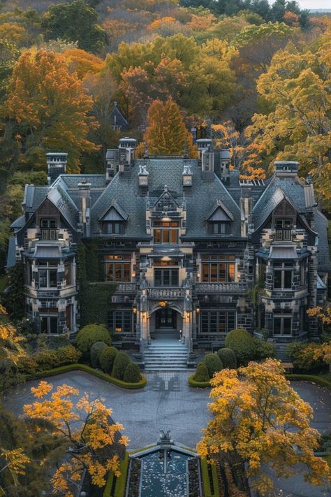 Large Manor House, Large Manor Exterior, Cottage Mansion, Vintage Mansion, Castle House Design, Big Mansions, Mansion Exterior, Old Mansion, Dream Life House