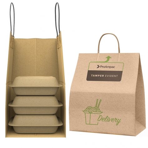 Delivery, Carry Out, Catering and Tamper-Evident Bags Flexible Packaging Solutions | ProAmpac Meal Packaging Ideas, Catering Packaging Ideas, Food Delivery Packaging Ideas, Lunch Box Design Food Packaging, Delivery Food Packaging, Food Packing Box Design, Meal Box Packaging, Food Packing Design, Meal Delivery Packaging