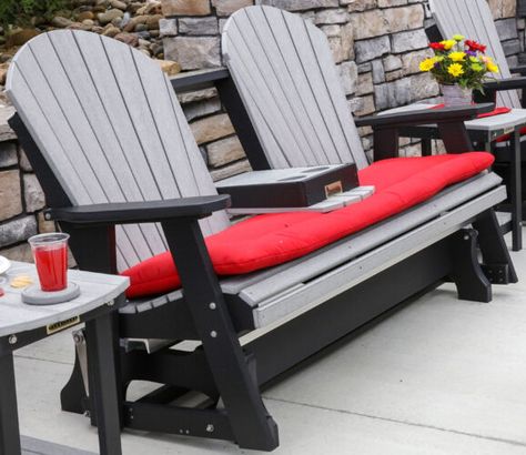 Fold-Down Glider - Weaver Furniture Sales Gliders For Porch Outdoor Furniture, Fold Down Table, Outdoor Glider, Furniture Sales, Glider Chair, The Fold, Patio Seating, Adirondack Chair, Lumber