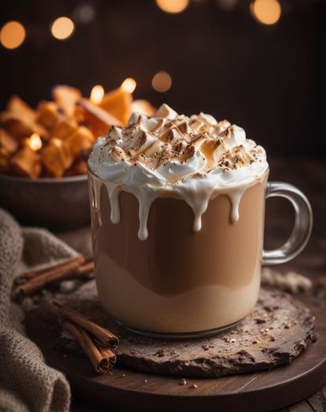 Fall Hot Chocolate Aesthetic, Christmas Hot Chocolate Ideas, Cozy Food Aethstetic, Aesthetic Dessert Pictures, Hotchocolate Aesthetic, Hot Cocoa Aesthetic, Hot Chocolate Aesthetic, Fall Hot Chocolate, Cute Hot Chocolate