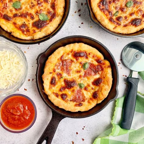 Today, we’re making 2 Ingredient Dough Personal Pan Pizza! There are so many great things to say about these single serve pizzas. One, they’re adorable. Two, they’re quick and easy. Three, they’re totally customizable so you can make them in whatever flavor you desire. And four, to me, they taste like pure nostalgia.We’ve talked about this magical base dough a million times here before, so this simple mix of Greek yogurt and self rising flour should be no surprise to you. I like to a… Personal Pan Pizza, 2 Ingredient Dough, Meat Lovers Pizza, Easy Pizza Dough, Personal Pizza, Getting Bored, Easy Pizza, 2 Ingredient, Pan Pizza