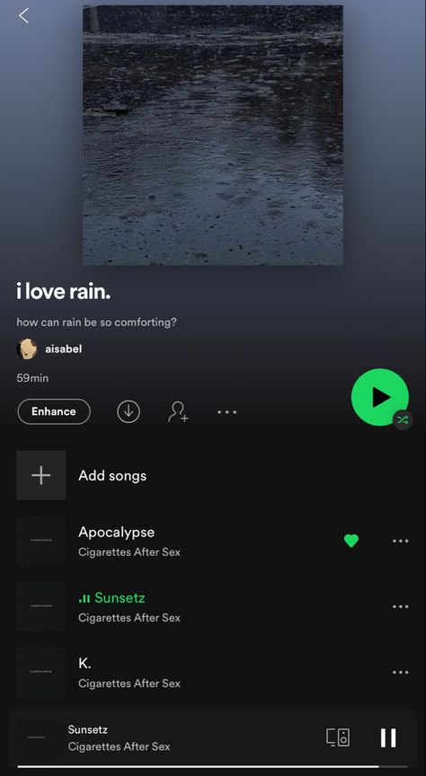 Rain Spotify Playlist Cover, Rain Playlist Cover, Rain Playlist, Rain Song Lyrics, Playlist Covers Spotify, Comfort Songs, Playlist Vibes, Bff Notes, Playlist Name