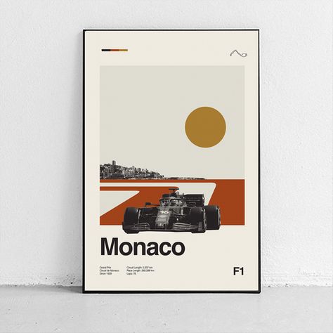 Sandgrain Studio, F1 Poster Design, F1 Monaco, Different Kinds Of Art, F1 Poster, Dorm Posters, Nordic Decor, Cool Wallpapers Art, Gallery Wall Set