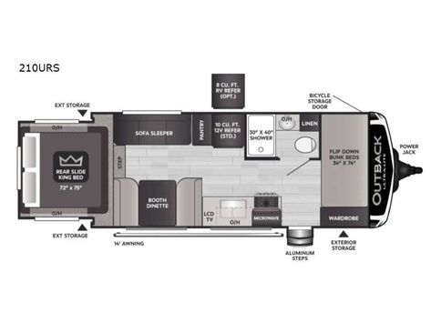 New 2022 Keystone RV Outback Ultra Lite 210URS Travel Trailer at Tom's Camperland | Tucson, AZ | #TUC055160 Ultra Lite Travel Trailers, Keystone Outback, Wardrobe Tv, Lite Travel Trailers, Storage Sofa, Interior Sliding Barn Doors, Keystone Rv, Bicycle Storage, Sofa Sleeper