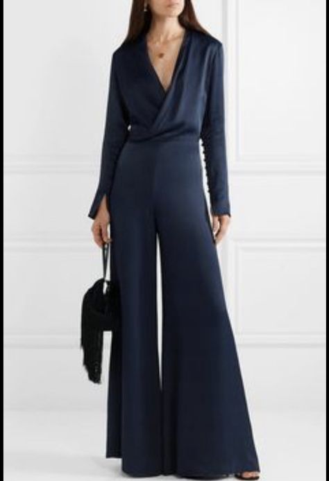 Ladies Trouser Suits, Curvy Hips, Satin Jumpsuit, Dress Appropriately, Jumpsuit Outfit, Loose Pants, Blonde Balayage, Trouser Suits, Fancy Dresses