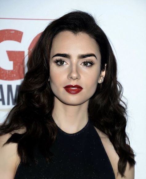 Lily Collins Eyebrows, Lily Jane Collins, Lily Collins Hair, Lily Collins Style, City Of Bones, Cruelty Free Beauty, Lily Collins, Red Lipstick, Cara Delevingne