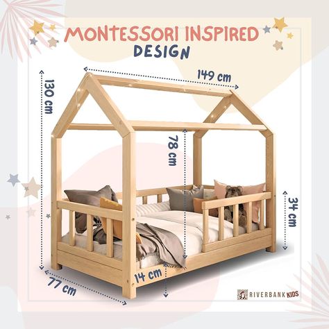 Montessori Bed Queen Size, Montessori Bed Sprout Modern Kids Furniture, Montesorri Baby Room Beds & Bed Frames, Motessori Bed Frame, Wood House Toddler Bed, Machining Metal Projects, Montessori Bed, Pine Beds, Toddler Beds