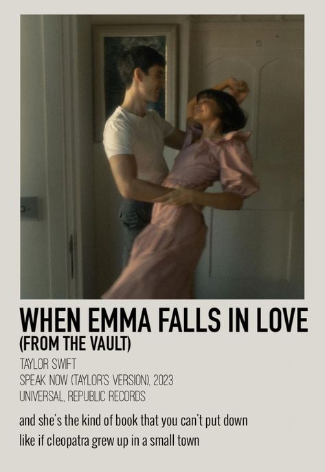 Polaroid Poster Taylor Swift, Emma Falls In Love, Taylor Swift Polaroid, Falling In Love Songs, Song Polaroid, Poster Taylor Swift, Minimal Posters, Song Posters, Collage Photos