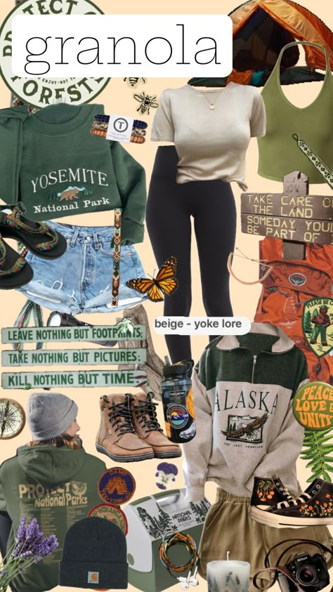 Granola Lifestyle Aesthetic, Granola Girl Hair, Cute Granola Outfits, Granola Outfits, Earth Aesthetic, Adventure Core, Granola Aesthetic, Granola Girl Aesthetic, Boho Nature