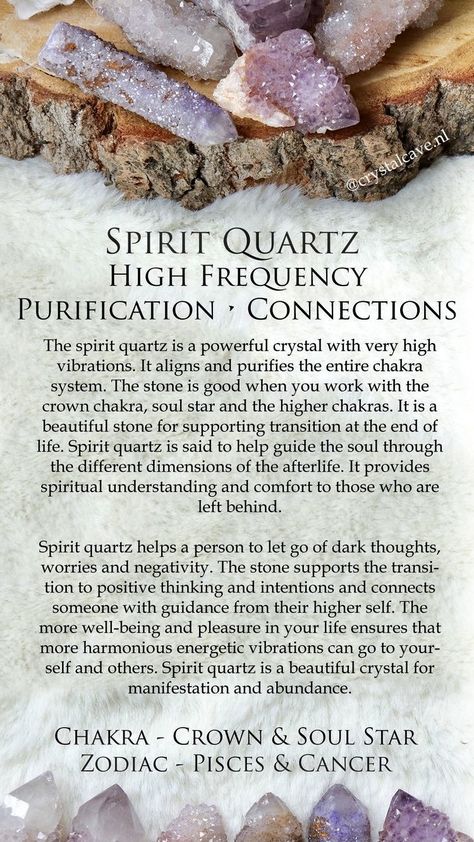 Crystal Identification, Best Healing Crystals, Quartz Meaning, Crystal Healing Chart, Crystals Healing Properties, Spiritual Crystals, Spirit Quartz, Crystal Therapy, Meditation Crystals