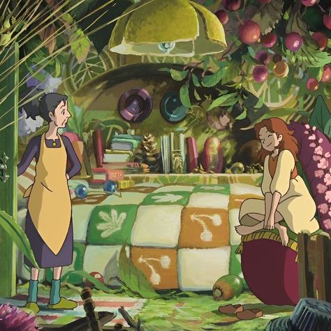 The Secret World Of Arrietty, Secret World Of Arrietty, Studio Ghibli Background, Ghibli Artwork, The Secret World, White Poppy, Studio Ghibli Movies, Theme Background, Studio Ghibli Art