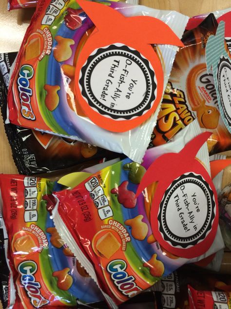 You're O-Fish-ally in Third Grade snacks for the first day of school/ open house! School Open House, O Fish Ally, 6th Grade Reading, School Snack, School Snacks, Snack Ideas, 6th Grade, Third Grade, 1st Grade