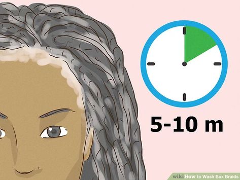 4 Ways to Wash Box Braids - wikiHow Wash Box Braids, Faux Dreads, Box Braid Hair, Yarn Braids, Micro Braids, Goddess Locs, Professional Hairstylist, Clarifying Shampoo, African Braids