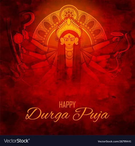 Happy Ashtami, Durga Puja Image, Happy Durga Puja, Durga Mantra, Durga Ji, Cosmic Egg, Navratri Wishes, Durga Painting, Happy Navratri Images