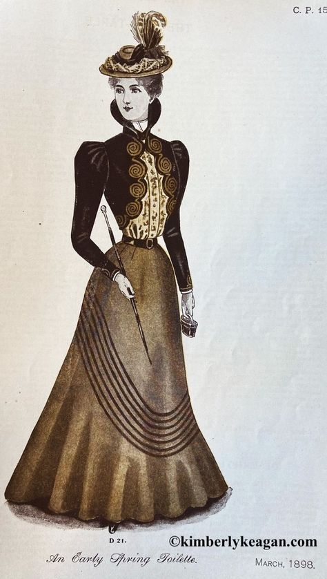 1898 Fashion, Fashion Printables, Belle Epoch, 1880s Fashion, Decades Of Fashion, 19th Century Clothing, 1890s Fashion, 19th Century Fashion, Edwardian Fashion