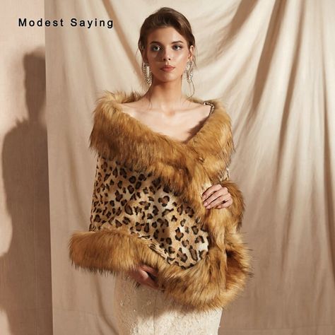 Cheap Wedding Jackets / Wrap, Buy Directly from China Suppliers:Leopard Pattern Faux Fur Wedding Shrugs 2019 New Fashion Fur Bridal Shawls Formal Party Stole Warm Ups Wrap Wedding Accessories Enjoy ✓Free Shipping Worldwide! ✓Limited Time Sale ✓Easy Return. Bridal Cape Winter, Faux Fur Bridal Wrap, Mantel Cape, Faux Fur Shrug, Bridal Fur, Faux Fur Shawl, Fur Shrug, Faux Fur Stole, Bridal Bolero