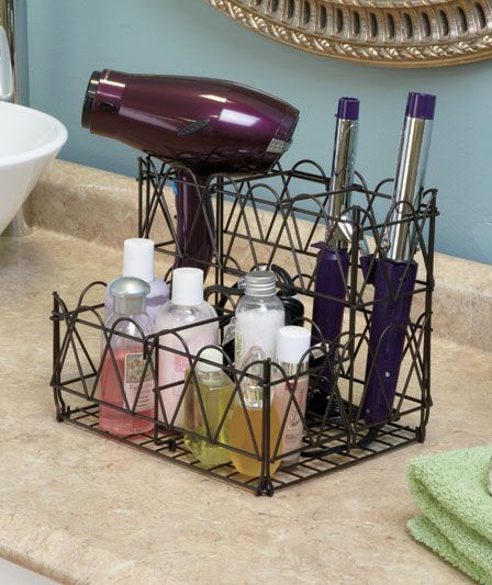 Hair Care Organizer Caddy Bathroom Blow Dryer Curling Iron Beauty Storage Holder Hair Dryer Caddy, Bathroom Counter Storage, Curling Iron Storage, Hair Tool Organizer, Bronze Hair, Care Organization, Bathroom Counters, Beauty Storage, Lakeside Collection