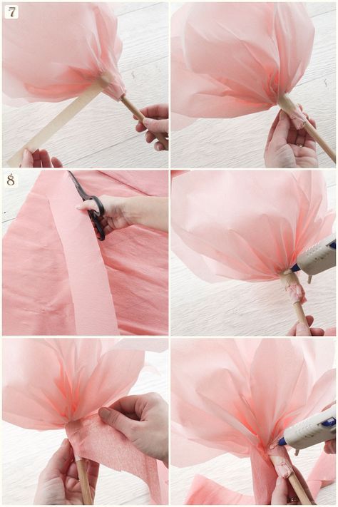 Back when my Storybook Rose tutorial went viral, I started experimenting with different materials for flower-making.  I found that the same rose technique could easily be scaled up, and so I started making some giant-sized roses out of pastel colored crepe paper. I've seen some giant flowers made with wrappings of floral tape, but I like the control of hot glue.  Building the flowers petal-by-petal means I know exactly how the finished rose will look when it's done.  Supplies:  2 Cre... Forest Office, Crepe Paper Roses, Rose Tutorial, Fairy Forest, Large Paper Flowers, Crepe Paper Flowers, Floral Tape, Paper Flowers Craft, Tissue Paper Flowers