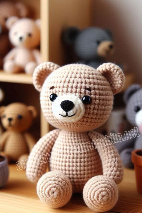 Amigurumi Teddy Bear Free Pattern-4 – Free Amigurumi Crochet Crochet Teddy Bear Pattern Free, Amigurumi Teddy Bear, Teddy Bear Patterns Free, Crochet Christmas Ornaments Free, Bear Patterns Free, Easy Amigurumi, Crochet Doll Tutorial, Crochet Toys Free, Crochet Teddy Bear Pattern