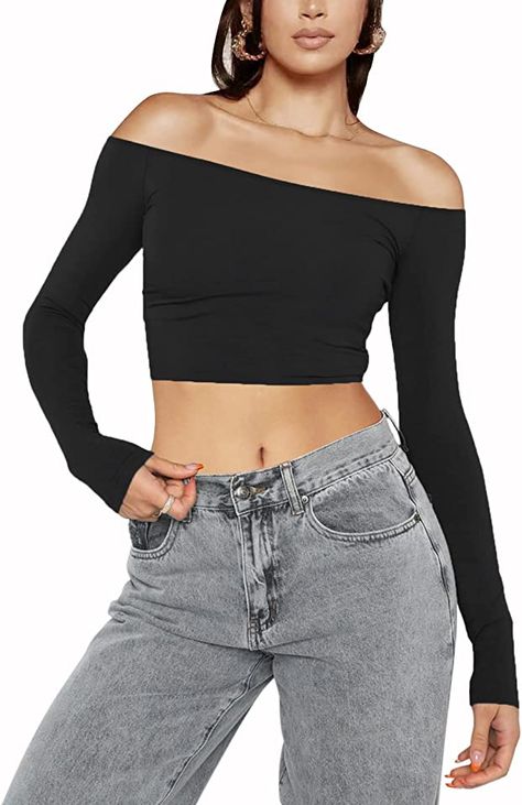 Women'sElegant #Women's #ElegantOff #Elegant #OffShoulder #Off #ShoulderLong #Shoulder #LongSleeve #Long #SleeveSlim #Sleeve #SlimFit #Slim #FitStretch #Fit #StretchBlouse #Stretch #BlouseTop #Blouse #TopTee #Top #TeeBackless #Tee #BacklessRibbed #Backless #RibbedKnit #Ribbed #KnitWrap #Knit #WrapTee #Wrap #TeeCrop #Tee #CropTop #Crop #Top Crop Top Aesthetic, Autumn Streetwear, Top Aesthetic, Party Crop Tops, Women Crop Top, Tøp Aesthetic, Clothes Spring, Summer Crop Tops, Long Crop Top