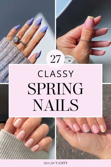 Save these for your next manicure! 27 trendy but classy spring nail designs perfect for elevating your style this season. From soft pastels to vibrant hues, find your favorite look and nail it with confidence! Confident Nails, Classy Spring Nails Almond, French Manicure Kit, Peach Nail Polish, Nail Designs For Spring, Neutral Nail Designs, Mint Green Nails, Neutral Nail, Classy Nail