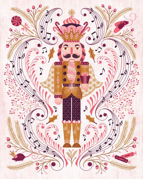 JEHANE Ltd Nutcracker Image, Christmas Card Illustration, Pink Christmas Decorations, Holiday Painting, Wallpaper Iphone Christmas, Design Wallpaper, Christmas Card Design, Instagram Creative, Nutcracker Christmas