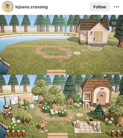 Cottagecore Animal Crossing, Acnh Hhp, Animal Crossing Island Inspo, Acnh Cottagecore, Happy Home Paradise, Ac Ideas, Forest Core, Animal Crossing Guide, Acnh Inspiration