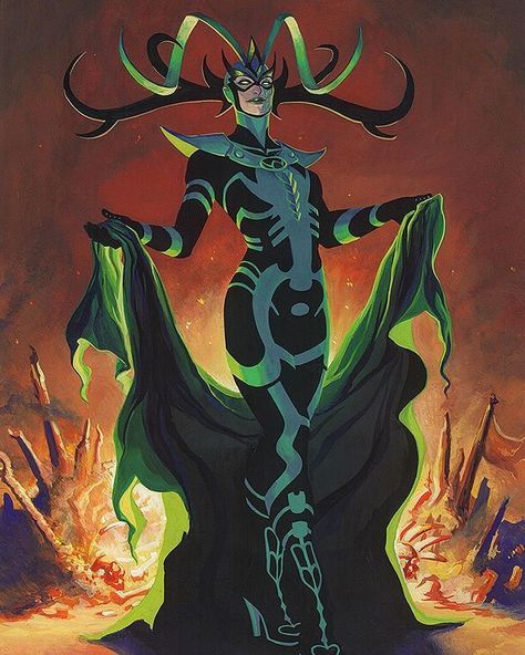 Marvel Hela, Deadpool 2, Bd Art, The Mighty Thor, The Wasp, Marvel Villains, Marvel Fan Art, Marvel Thor, Marvel Comic Character