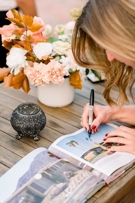 Wooden wedding guest book