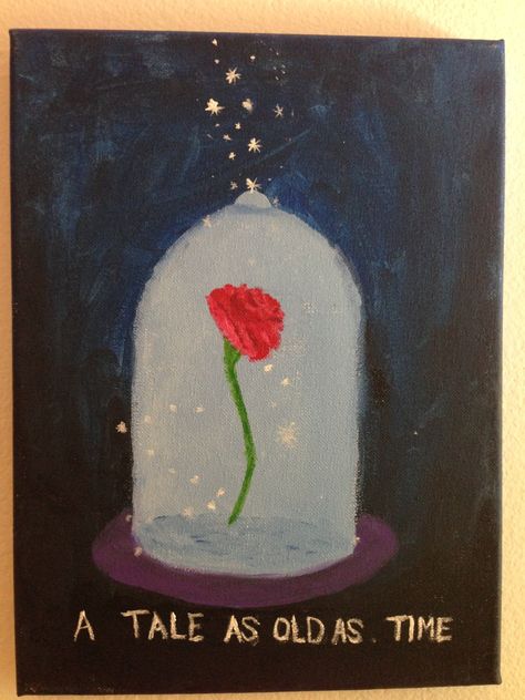 Beauty and the Beast canvas Painting Ideas On Canvas Disney, Trendy Painting Ideas On Canvas, Trendy Painting Ideas, Disney Canvas Paintings, Disney Canvas Art, Disney Canvas, Disney Paintings, Painting Canvases, Tale As Old As Time