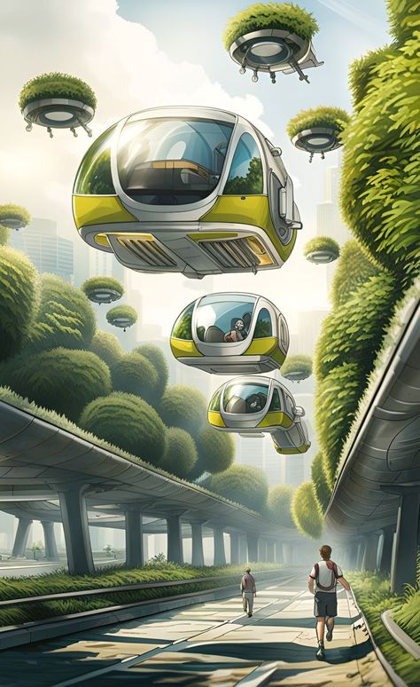 Futuristic City, Electric Vehicle, Government, Adoption, Floating, Blogger, Cars, Green