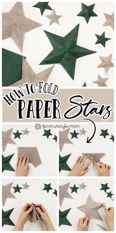 Paper Folded Stars How To Make, Paper Star Mobile Diy, How To Make Hanging Paper Stars, How To Make Stars From Paper, How To Make A Paper Star Origami, Hanging Paper Stars Diy, How To Make Moravian Stars, Origami Paper Stars Step By Step, How To Make An Oragami Star Step By Step