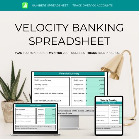 Numbers Spreadsheet - Help pay down debt Velocity Banking Spreadsheet, Velocity Banking, Apple Computers, Debt Reduction, Monthly Expenses, Finance Organization, Buying A House, Apple Computer, Cash Flow