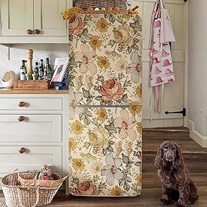 Vinyl Fridge, Mobile Home Renovations, Boho Texture, Fridge Stickers, Fairytale Cottage, Fridge Decor, Refrigerator Sticker, Wallpaper Stickers, Mural Floral